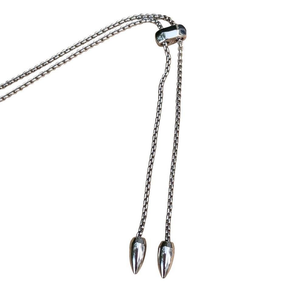 New Kendra Scott Kacey Silver Filigree Necklace Adjustable w/Dustbag - Picture 5 of 5